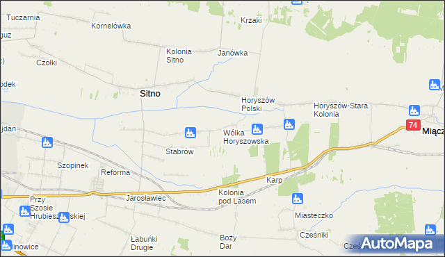 mapa Wólka Horyszowska, Wólka Horyszowska na mapie Targeo