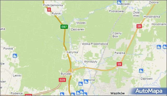 mapa Wólka Poduchowna, Wólka Poduchowna na mapie Targeo