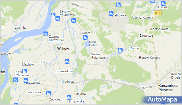 mapa Wólka Polanowska, Wólka Polanowska na mapie Targeo