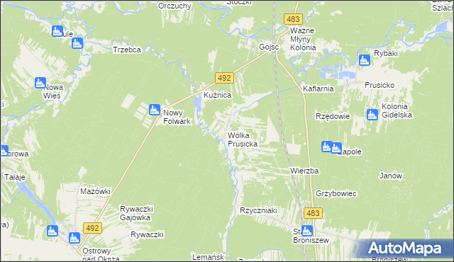 mapa Wólka Prusicka, Wólka Prusicka na mapie Targeo