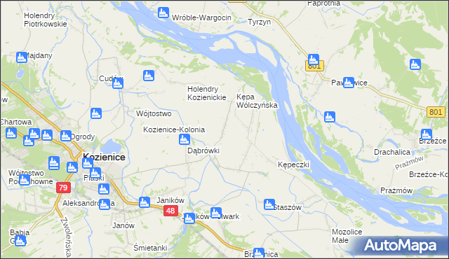 mapa Wólka Tyrzyńska B, Wólka Tyrzyńska B na mapie Targeo