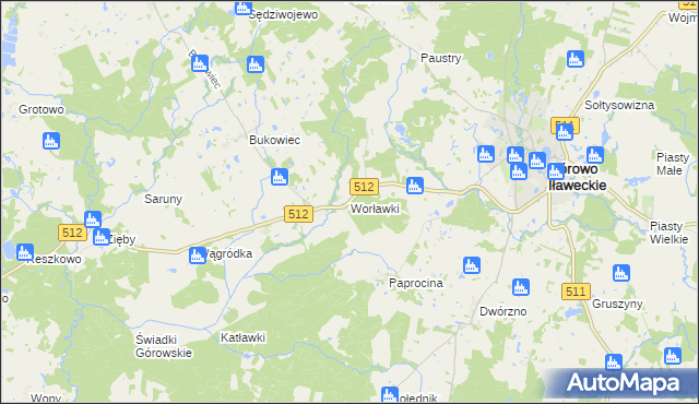 mapa Worławki gmina Górowo Iławeckie, Worławki gmina Górowo Iławeckie na mapie Targeo