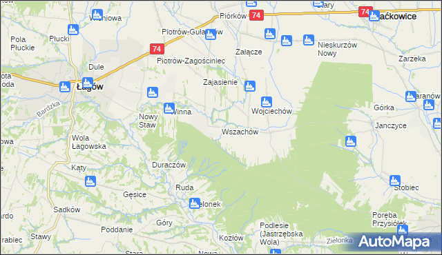 mapa Wszachów, Wszachów na mapie Targeo