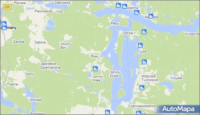 mapa Wygoda gmina Karsin, Wygoda gmina Karsin na mapie Targeo