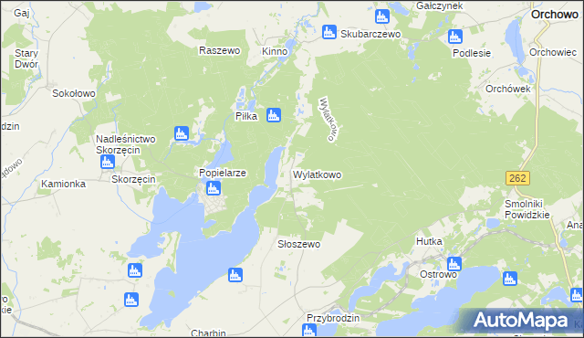 mapa Wylatkowo, Wylatkowo na mapie Targeo