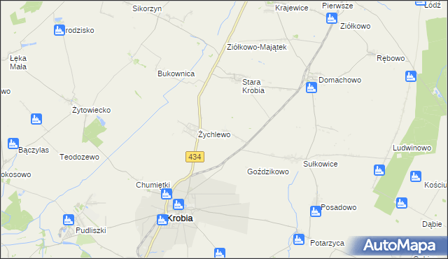 mapa Wymysłowo gmina Krobia, Wymysłowo gmina Krobia na mapie Targeo