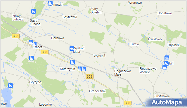 mapa Wyskoć, Wyskoć na mapie Targeo