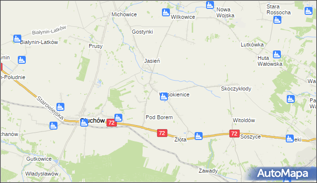 mapa Wysokienice, Wysokienice na mapie Targeo