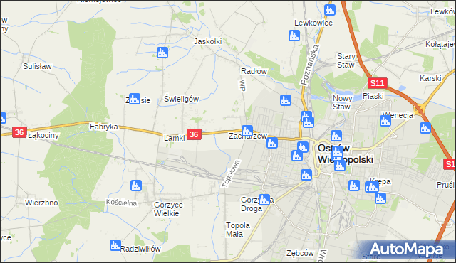 mapa Zacharzew, Zacharzew na mapie Targeo