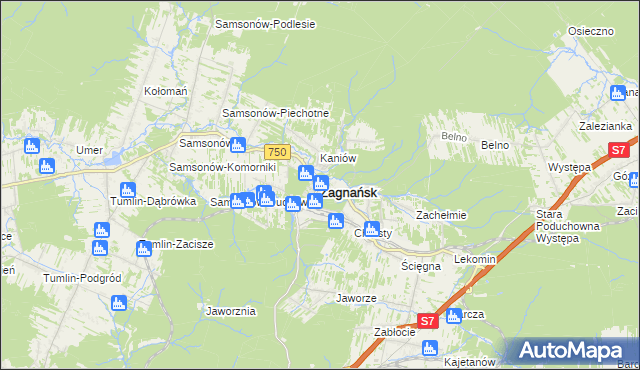mapa Zagnańsk, Zagnańsk na mapie Targeo