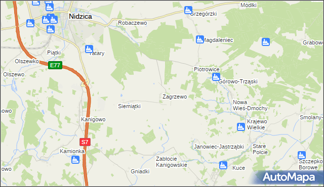 mapa Zagrzewo, Zagrzewo na mapie Targeo