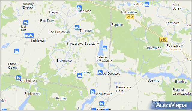 mapa Zalesie Królewskie, Zalesie Królewskie na mapie Targeo