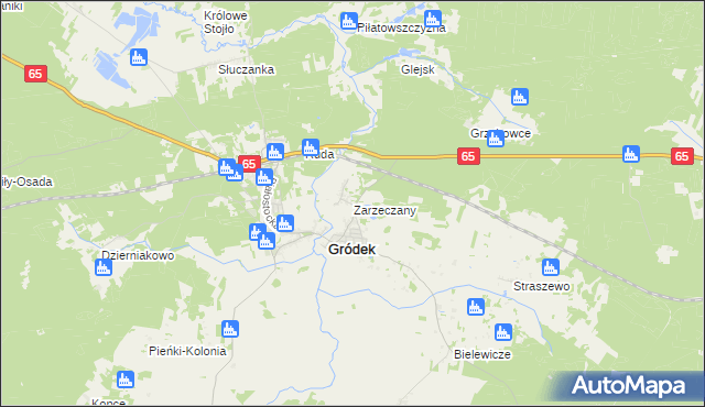 mapa Zarzeczany, Zarzeczany na mapie Targeo