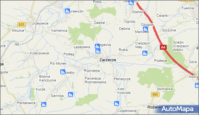 mapa Zarzecze powiat przeworski, Zarzecze powiat przeworski na mapie Targeo