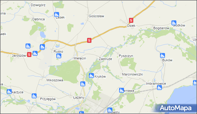 mapa Zastruże gmina Żarów, Zastruże gmina Żarów na mapie Targeo