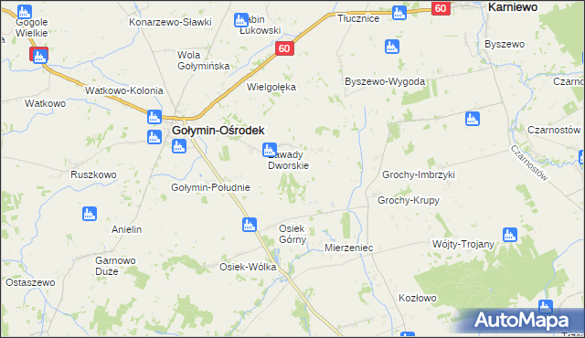 mapa Zawady Włościańskie, Zawady Włościańskie na mapie Targeo