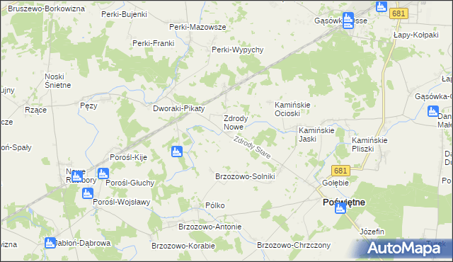 mapa Zdrody Stare, Zdrody Stare na mapie Targeo