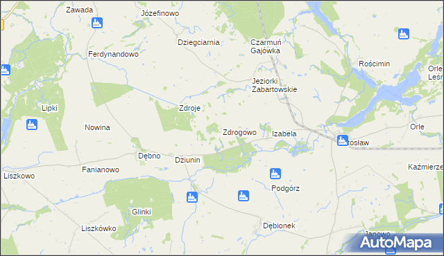 mapa Zdrogowo gmina Mrocza, Zdrogowo gmina Mrocza na mapie Targeo