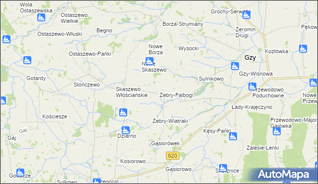 mapa Żebry-Falbogi, Żebry-Falbogi na mapie Targeo