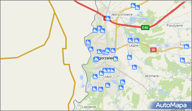 mapa Zgorzelec, Zgorzelec na mapie Targeo