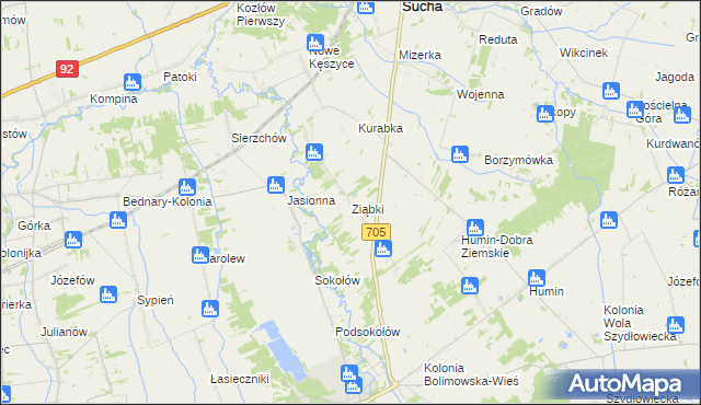 mapa Ziąbki, Ziąbki na mapie Targeo