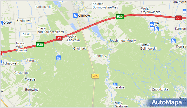 mapa Ziemiary, Ziemiary na mapie Targeo
