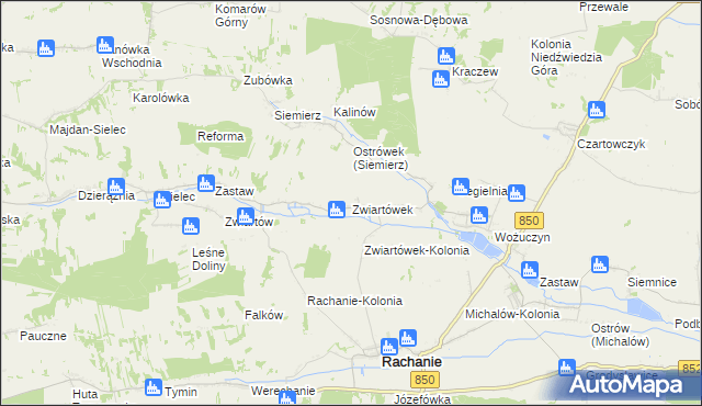 mapa Zwiartówek, Zwiartówek na mapie Targeo