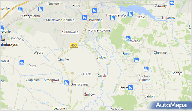mapa Żydów gmina Godziesze Wielkie, Żydów gmina Godziesze Wielkie na mapie Targeo