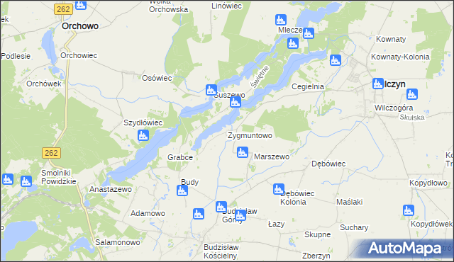 mapa Zygmuntowo gmina Wilczyn, Zygmuntowo gmina Wilczyn na mapie Targeo