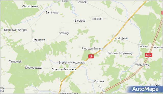 mapa Piotrowo-Trojany, Piotrowo-Trojany na mapie Targeo