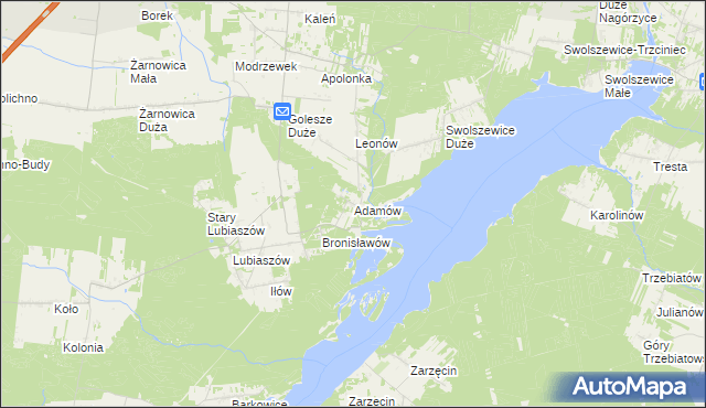 mapa Adamów gmina Wolbórz, Adamów gmina Wolbórz na mapie Targeo