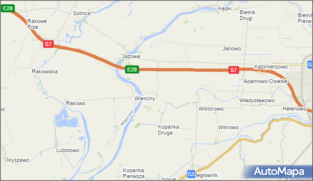 mapa Adamowo gmina Elbląg, Adamowo gmina Elbląg na mapie Targeo