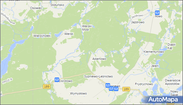 mapa Adamowo-Leśnictwo, Adamowo-Leśnictwo na mapie Targeo