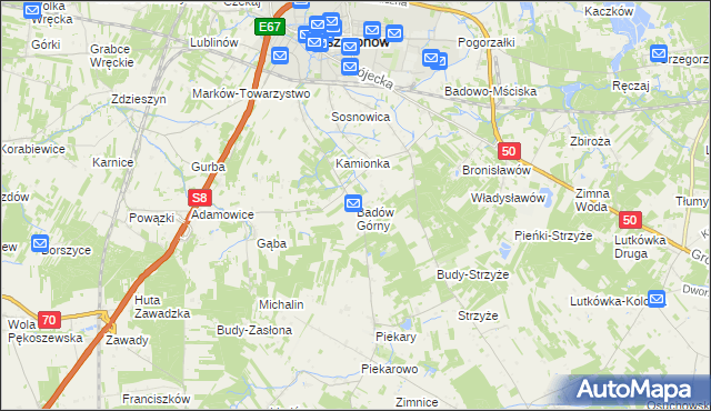 mapa Badów Górny, Badów Górny na mapie Targeo