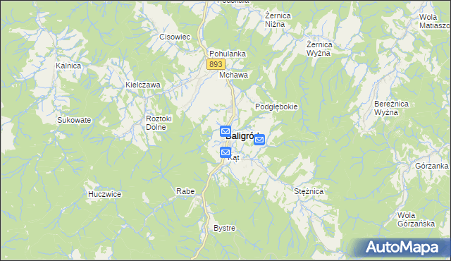 mapa Baligród, Baligród na mapie Targeo