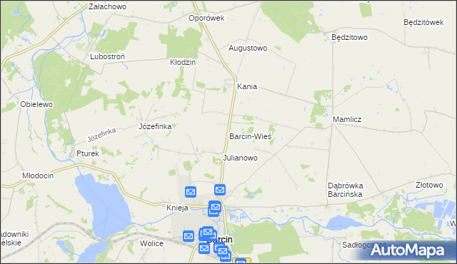 mapa Barcin-Wieś, Barcin-Wieś na mapie Targeo