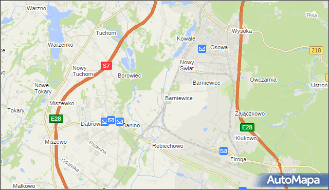 mapa Barniewice, Barniewice na mapie Targeo