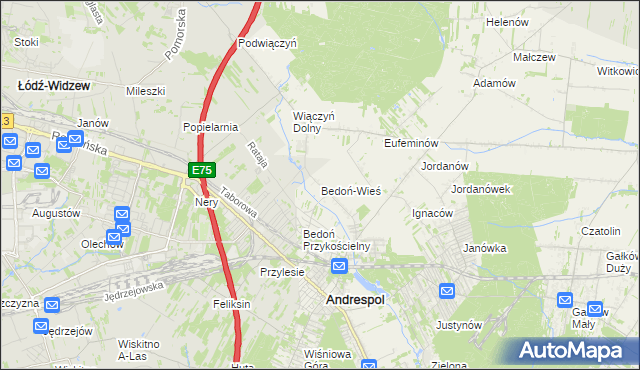 mapa Bedoń-Wieś, Bedoń-Wieś na mapie Targeo