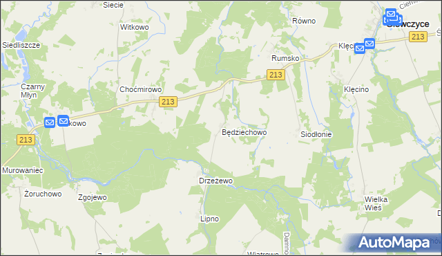 mapa Będziechowo, Będziechowo na mapie Targeo