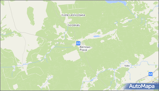 mapa Bemowo Piskie, Bemowo Piskie na mapie Targeo