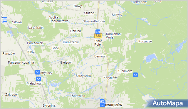 mapa Bernów, Bernów na mapie Targeo