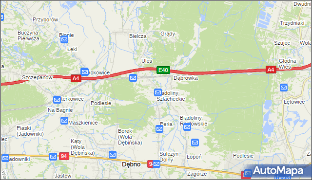 mapa Biadoliny Szlacheckie, Biadoliny Szlacheckie na mapie Targeo