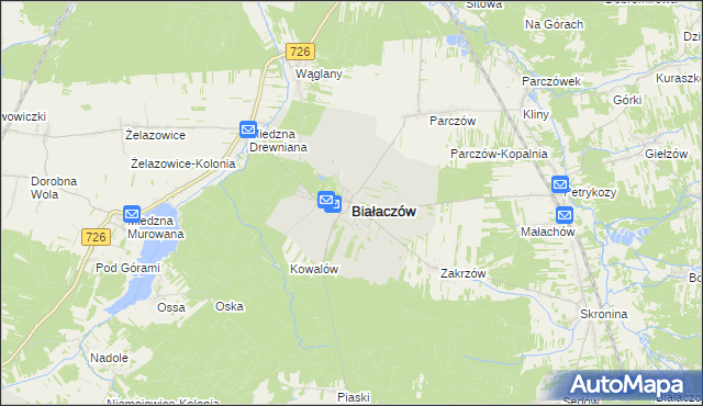 mapa Białaczów, Białaczów na mapie Targeo