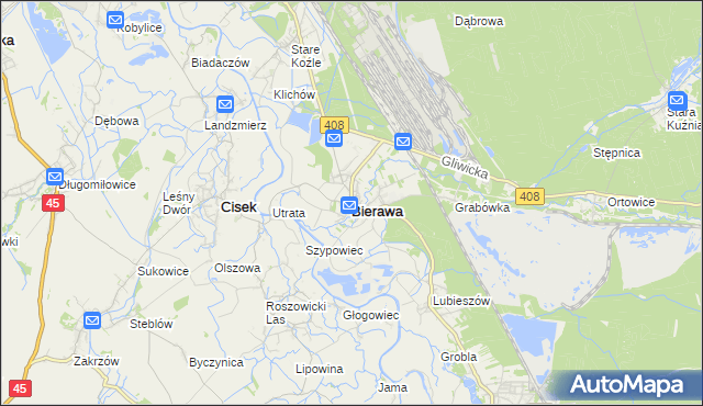 mapa Bierawa, Bierawa na mapie Targeo