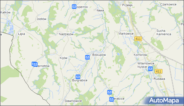 mapa Biskupów, Biskupów na mapie Targeo