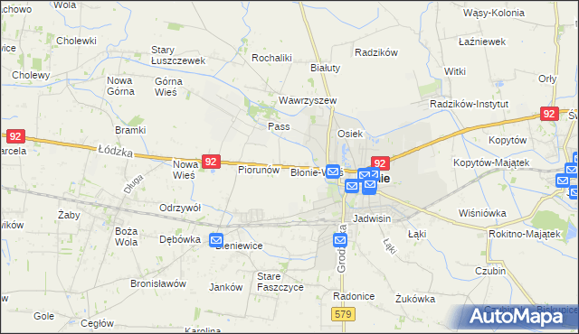 mapa Błonie-Wieś, Błonie-Wieś na mapie Targeo