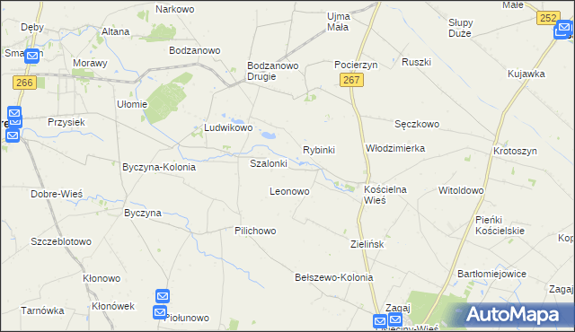 mapa Bodzanówek gmina Osięciny, Bodzanówek gmina Osięciny na mapie Targeo