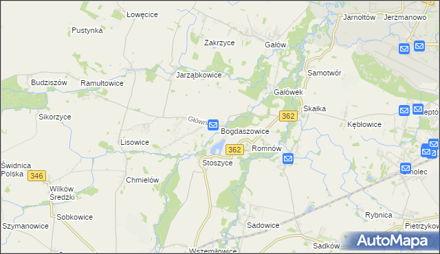 mapa Bogdaszowice, Bogdaszowice na mapie Targeo