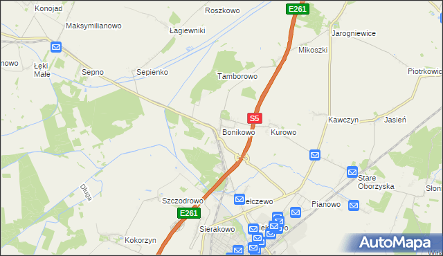 mapa Bonikowo, Bonikowo na mapie Targeo