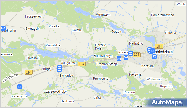 mapa Borowo-Młyn, Borowo-Młyn na mapie Targeo